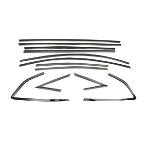 Ford Focus Window Trim - Omac - 12 Pcs S.Steel - Gloss Dark - '12-'18 Ford Focus Window Trim - Omac - 12 Pcs S.Steel - Gloss Dark - '12-'18